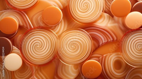 Background made of lollipops in Umber color.