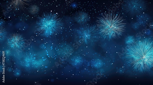 Background of fireworks in Blue color.
