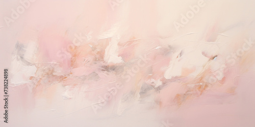 Abstract pale pastel color contemporary oil paint brushstrokes texture pattern wallpaper background. Palette knife technique, chalky, soft baby misty rose pink and white backdrop