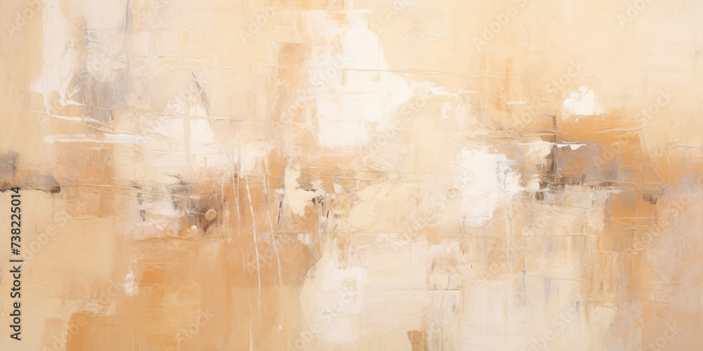 Abstract pale, creamy, pastel, soft, sepia brown and orange color contemporary oil paint brushstrokes texture pattern painting wallpaper background, art painting. Artistic backdrop