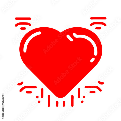 Red heart icon vector 