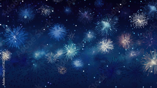 Background of fireworks in Indigo color.