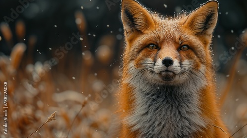 Foxy Gaze: Captivating Fox Amongst the Autumn Hues photo