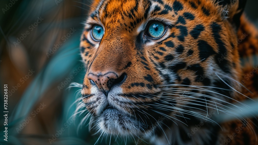 Whiskered Gaze: Leopard's Intimate Look Whiskered Gaze: Leopard's Intimate Look