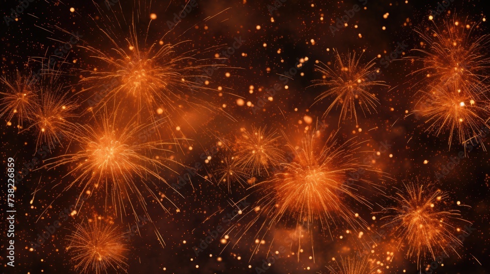 Background of fireworks in Rust color