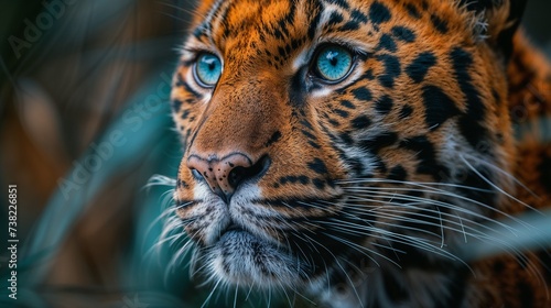 Whiskered Gaze  Leopard s Intimate Look