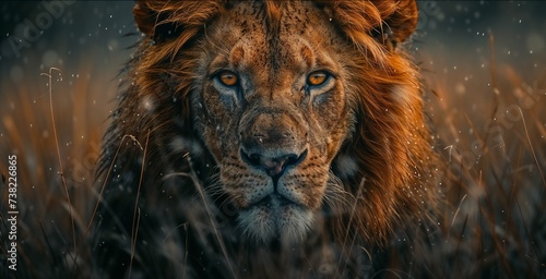 Winter King: Snowflake-Adorned Lion