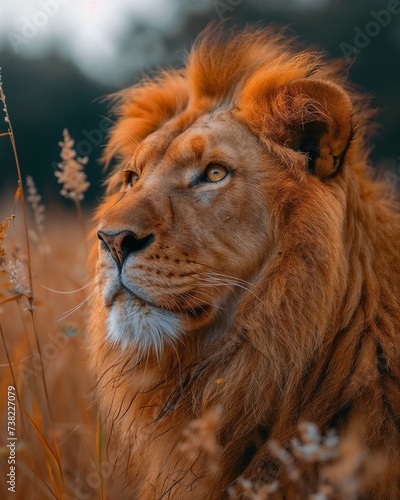 Fiery Gaze  Lion in the Sun