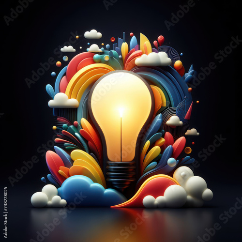 light bulb idea, New idea, Innovation, Concept new idea concept with innovation and inspiration, innovative technology in science and communication.