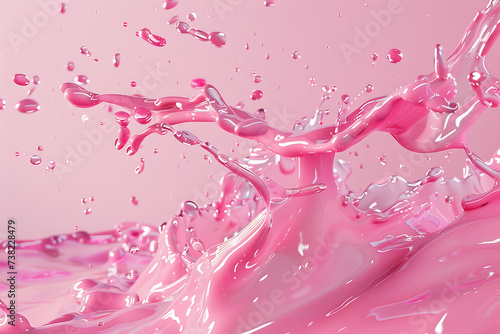 a pink liquid splash over a pink background in the st