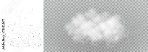 Set of vector condensation trails. Smoke