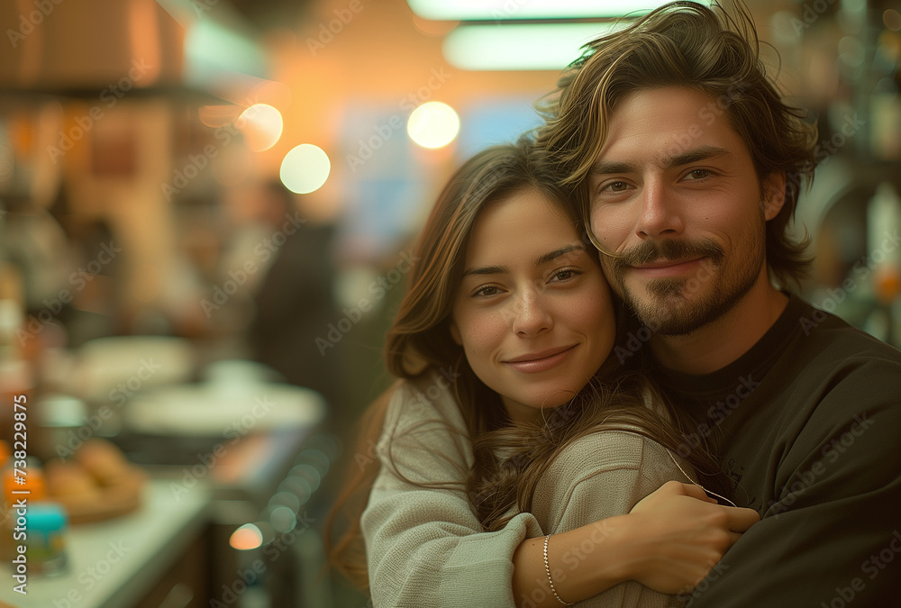 A Happy Couple Embracing the Joys of Togetherness. A Beautiful Portrait of a Romantic Relationship, where a Woman and Man Find Happiness and Love in Each Other's Company A Happy Couple Embracing the Joys of Togetherness. A Beautiful Portrait of a Romantic Relationship, where a Woman and Man Find Happiness and Love in Each Other's Company