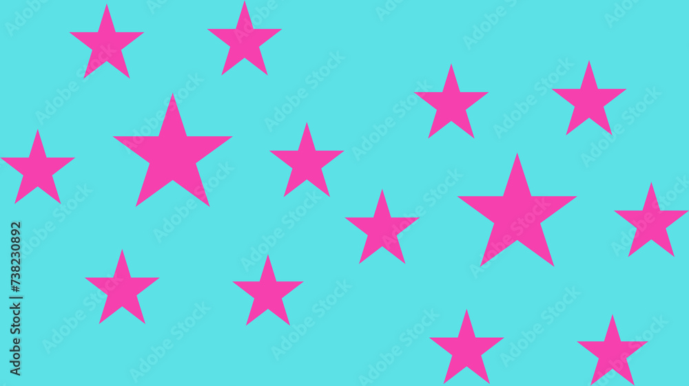 Obraz premium Blu background with pink stars