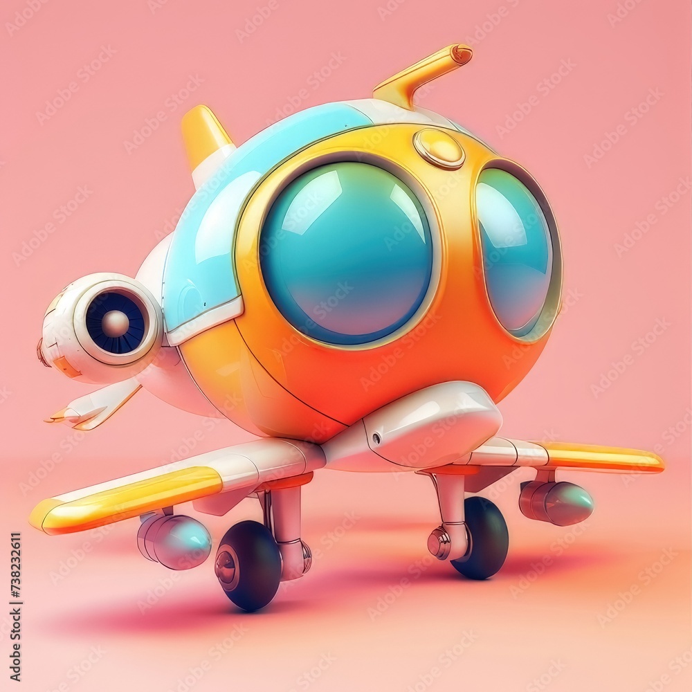 3D illustration of a cute airplane cartoon
3D illustration of a cute airplane cartoon