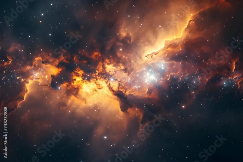 High-quality stock image of the Lagoon Nebula, showcasing the intricate details of gas clouds and the formation of stars, a nursery of the cosmos.