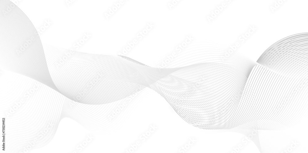 Abstract white blend digital wave lines and technology background. Minimal carve wavy white and blue flowing wave lines and glowing moving lines. Futuristic technology and sound wave lines background.