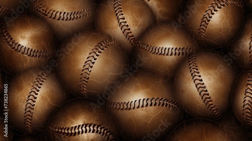 Background with baseball in Coffee Brown color.