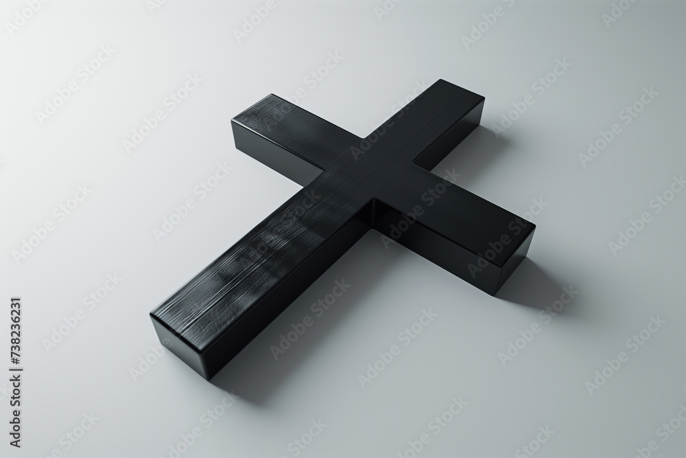 Obraz premium black cross on a white background