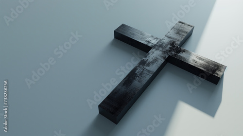 black cross on a white background photo