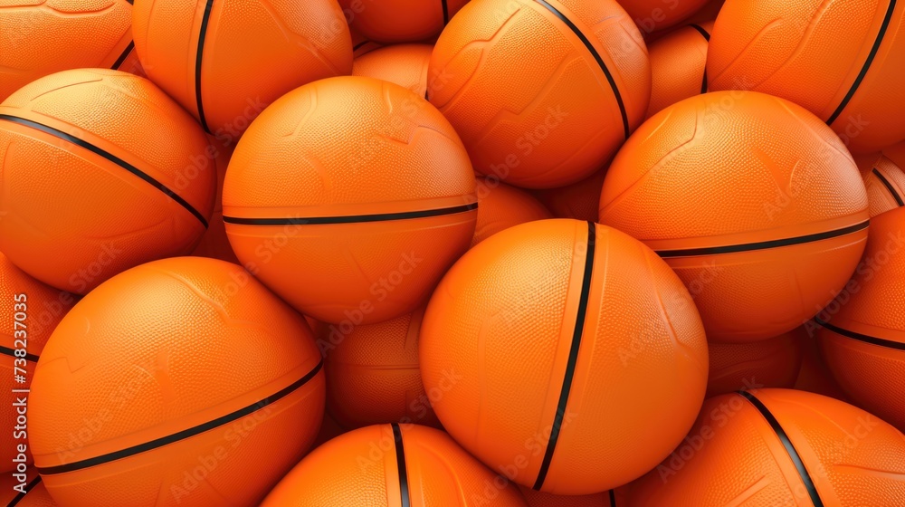Background with basketballs in Tangerine color Background with basketballs in Tangerine color