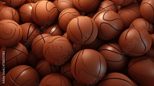 Background with basketballs in Umber color © Various Backgrounds