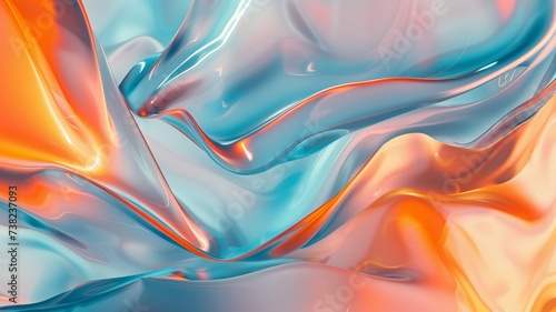 Wallpaper Mural Abstract soft colorful background with smooth lines in blue, orange and pink Torontodigital.ca