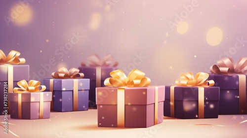 Wallpaper Mural  Background with birthday gifts in Brunette color. Torontodigital.ca