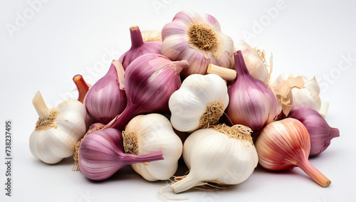 Fresh Garlic Bulbs and Cloves on Wooden Background, Concept of Healthy Ingredients and Organic Cooking, Aromatic Spice for Nutrition and Flavor
