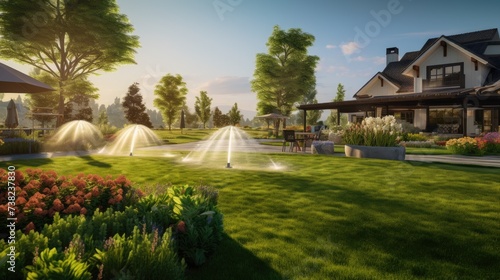 Explore our Smart Garden Watering System with Rotating Sprinklers
