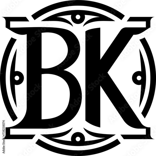 Bk logo monogram design photo