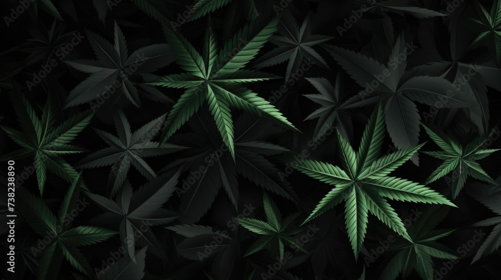 Background with Black marijuana leaves. Background with Black marijuana leaves.