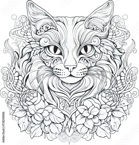 Animal mandala coloring page for all ages © SR CREATION