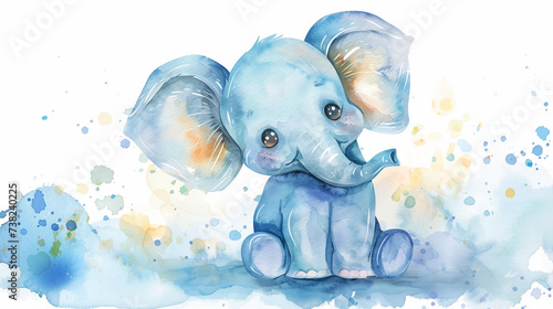 Éléphant Kawaii : Aquarelle Colorée, Douceur Ludique
Un éléphant dans un style kawaii prend vie à travers des aquarelles colorées.
L'innocence et la couleur se rencontrent. photo