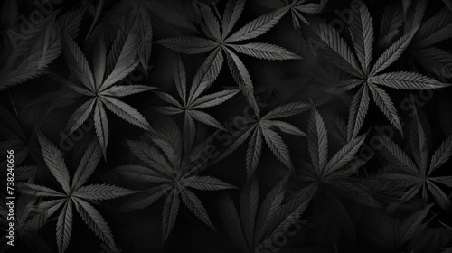 Background with Charcoal marijuana leaves