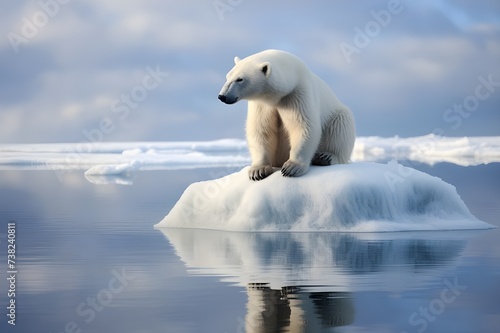 Tranquil Tundra The Peaceful Polar Bear Sitting photo