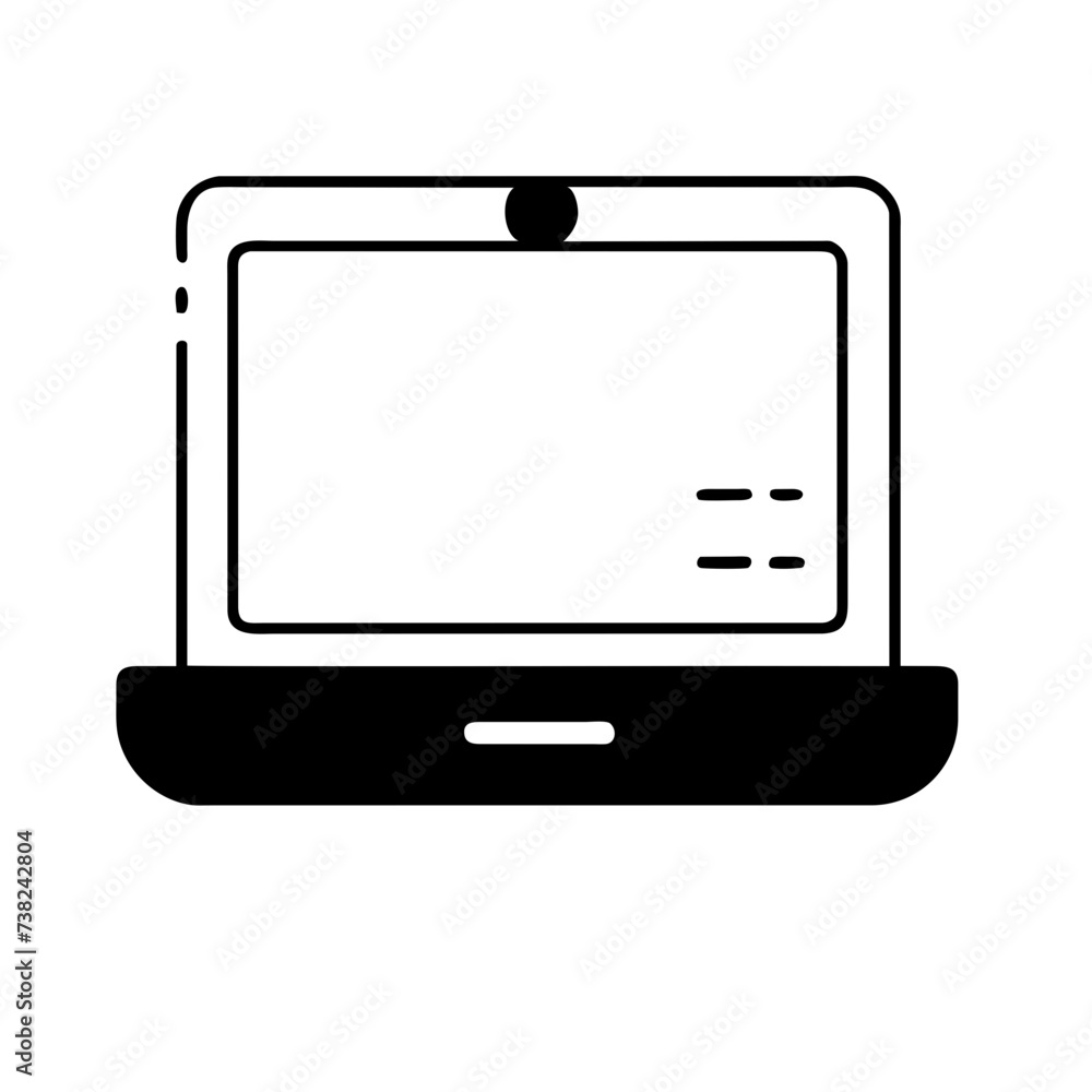 Modern laptop icon, perfect for digital interfaces and applications. Modern laptop icon, perfect for digital interfaces and applications.