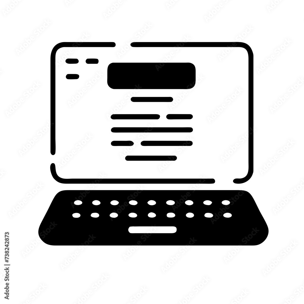 Modern laptop icon, perfect for digital interfaces and applications. Modern laptop icon, perfect for digital interfaces and applications.
