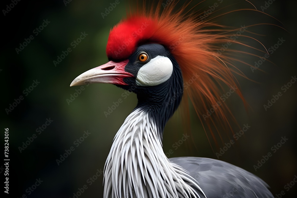 Fototapeta premium Sublime Crowned Crane Dancing Close-Up View