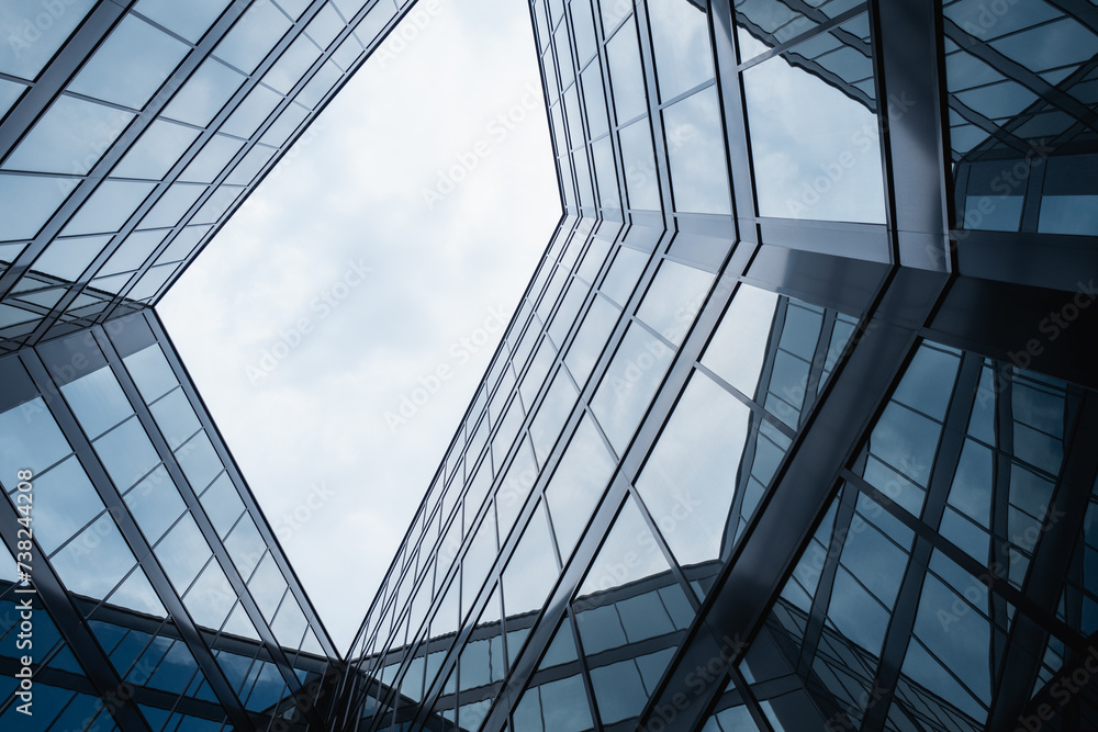 Obraz premium façade, vitrage et ciel , abstrait