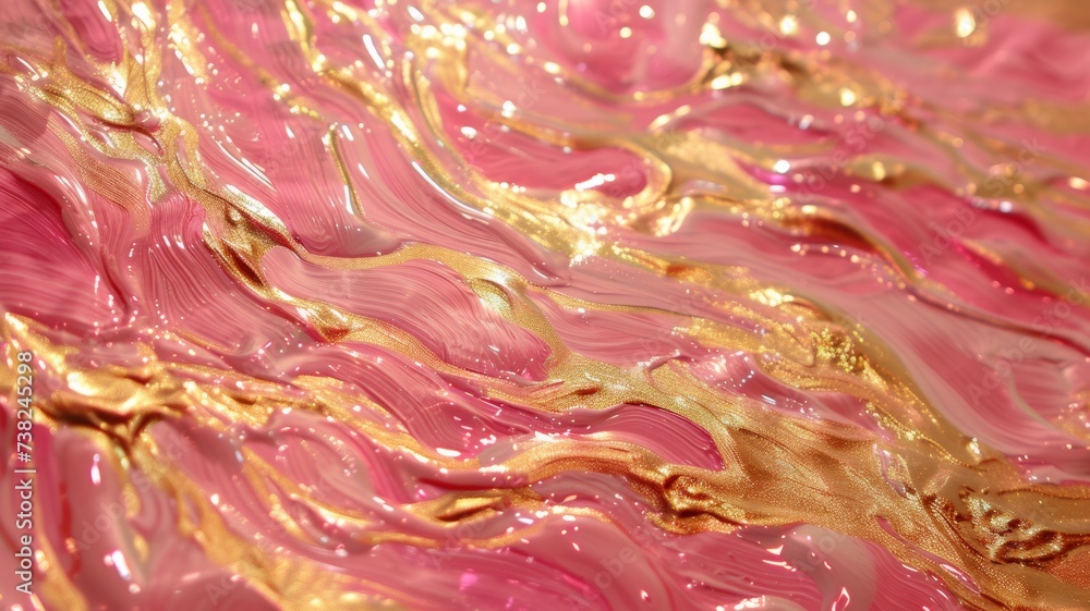 Abstract Pink and yellow Acrylic pour Liquid sparkler in water - background. Abstract Pink and yellow Acrylic pour Liquid sparkler in water - background.