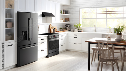 Modern white kitchen interior design