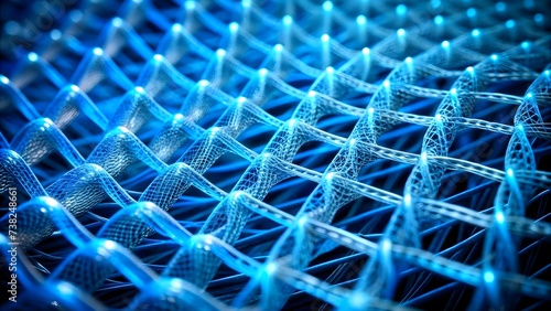 Abstract background of interlaced mesh in  blue color
