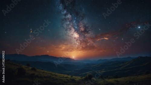 Beautiful celestial scene with a fantasy starry night sky in 4K.