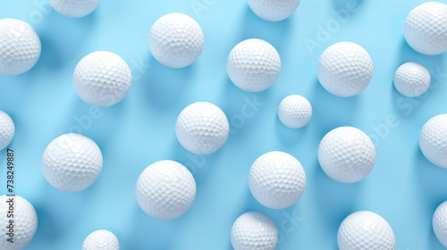 Background with golf balls in Sky Blue color.