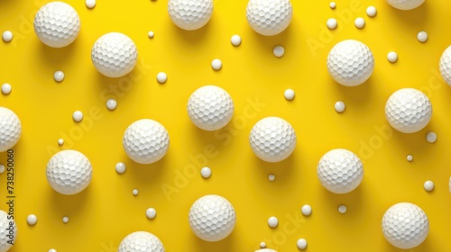 Background with golf balls in Yellow color