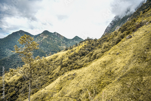 Mountain ranges in Devil's Staircase Road, Kalupahana, Sri Lanka. photo