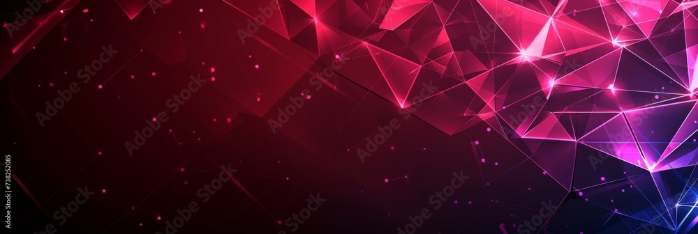 Futuristic molecules tech with polygonal shapes on dark background, a vector digital concept. - obrazy, fototapety, plakaty 