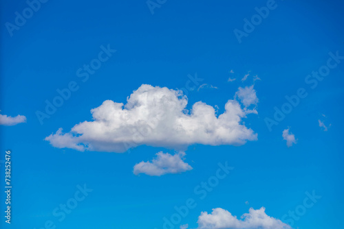 Typical blue sky with scattered white clouds