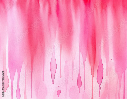 A Painting of Pink Paint Dripping Down the Side of a Wall