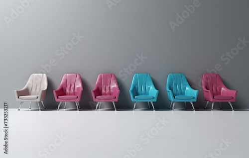 A Row of Colorful Chairs Sitting Next to Each Other